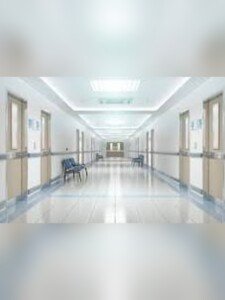 Modern hospital corridor